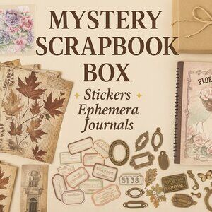 Large Mystery Box Scrapbooking, Ephemera, Stickers, Junk Journal Supplies (700+)